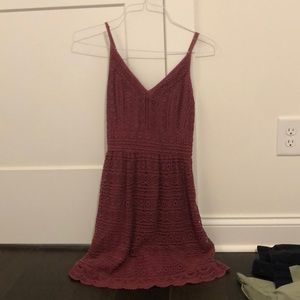 maroon crochet cami dress